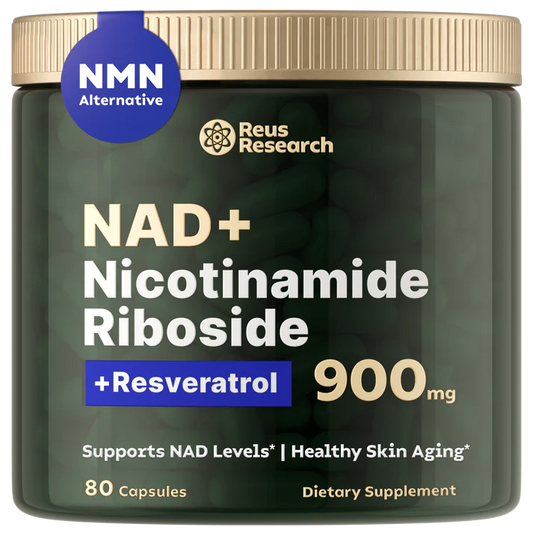 Reus Research NR900 – NAD+ Supplement for Energy, Focus, and Skin Aging Support (80 Capsules)